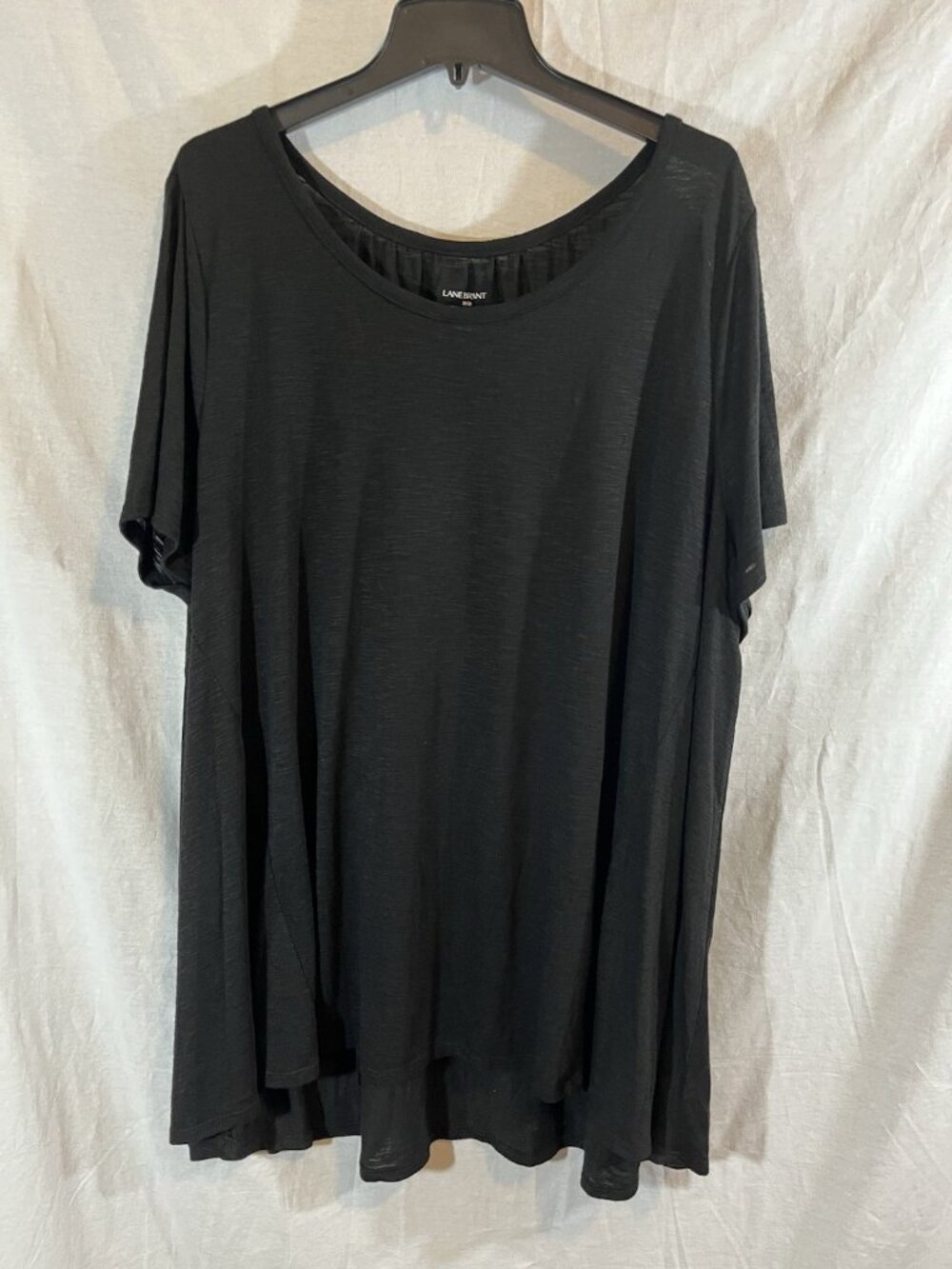 Lane Bryant Women’s 4X (26/28) Black Short Sleeve Tunic Blouse
